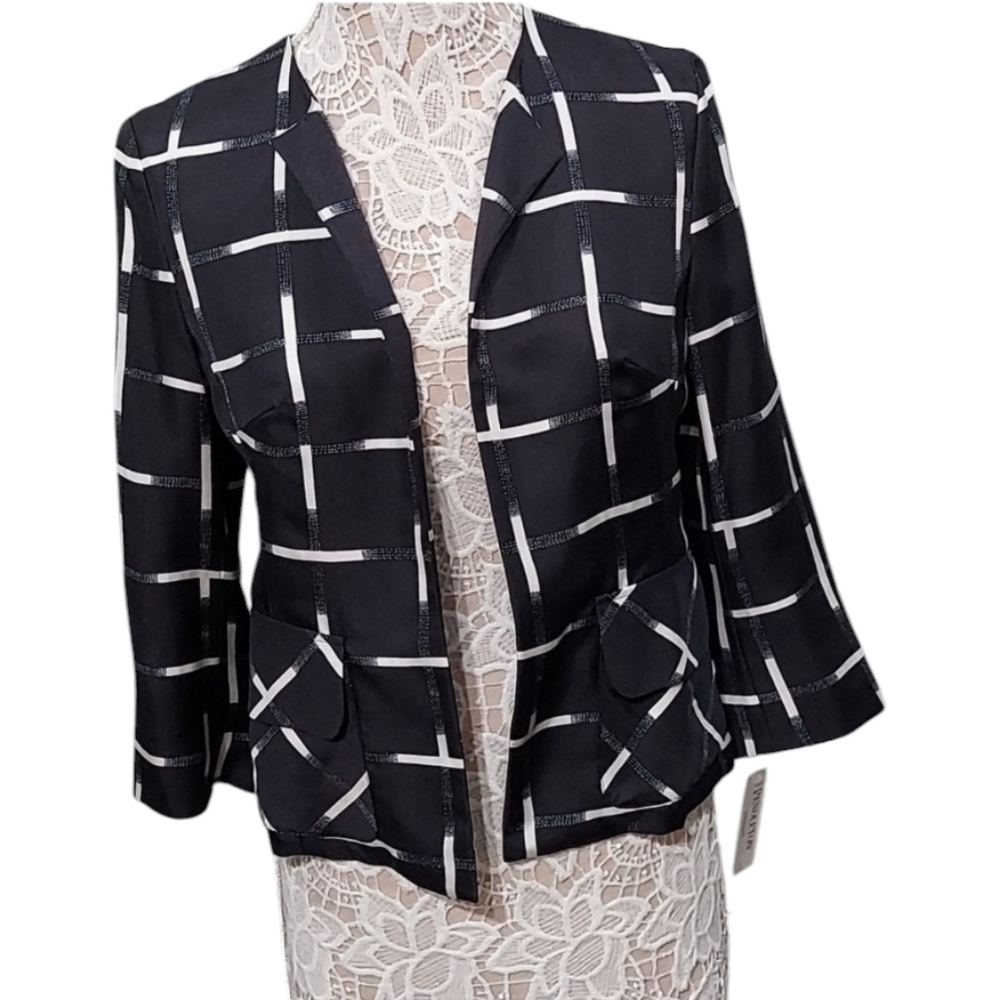NWT Pendleton career essentials 100% silk jacket square pattern size 6